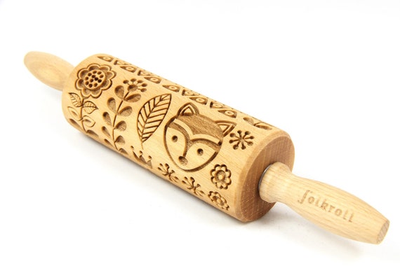 embossing roller. Folk Deco Junior rolling pin for cookies