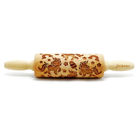 embossing roller. Folk Deco Junior rolling pin for cookies