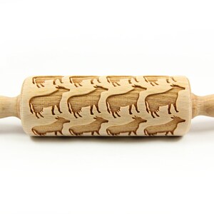 COWS engraved rolling pin for cookies, embossing rolling pin, engraved by laser, stamp for cookies