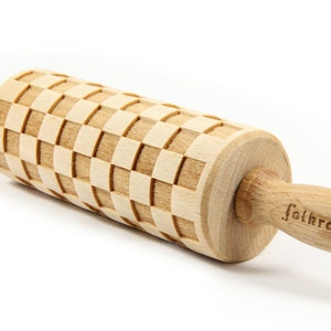 CHESS engraved rolling pin for cookies, embossing rolling pin, engraved by laser, stamp for cookies
