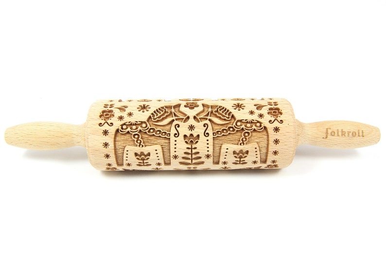 SWEDISH DALA HORSE junior engraved rolling pin for cookies Etsy