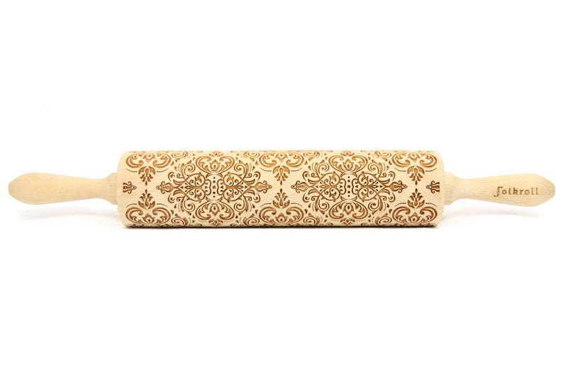 DAMASK engraved rolling pin for cookies embossing rolling Etsy