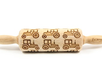 TRACTOR engraved rolling pin for cookies, embossing rolling pin, engraved by laser, stamp for cookies