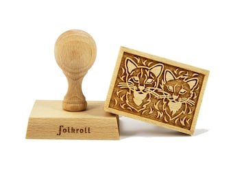 SWEET CATS wooden engraved stamp for cookies, laser stamp, baking gift