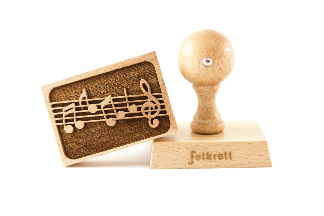 Timbre Notes NOTES timbre gravé en bois pour biscuits, timbre laser, cadeau de ...