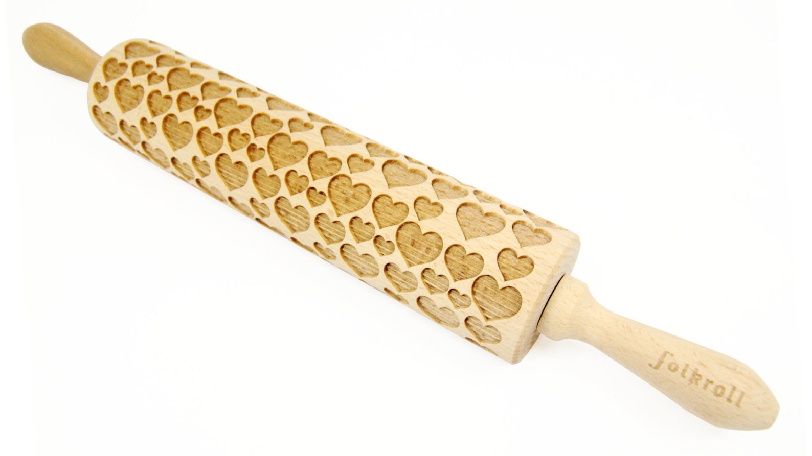 HEARTS Engraved Rolling Pin for Cookies Embossing Rolling Etsy