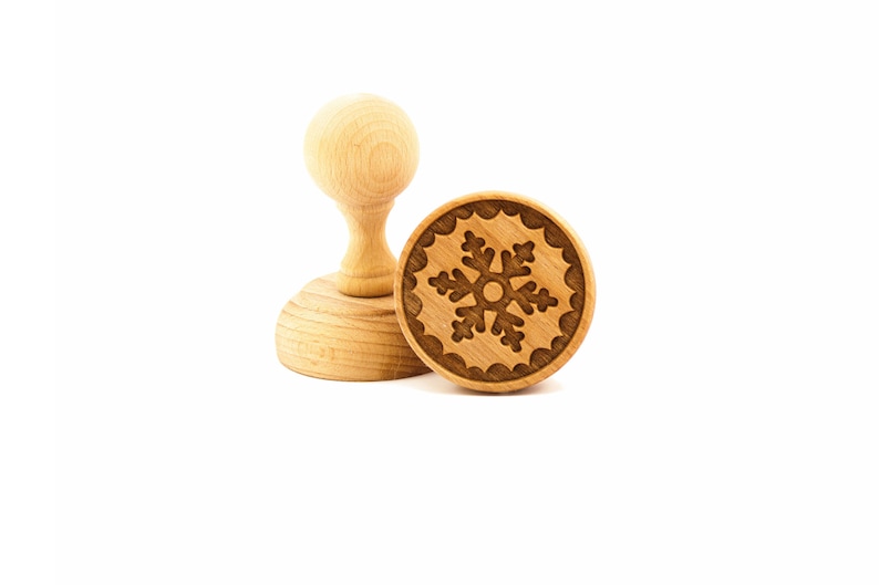 SNOWFLAKE engraved stamp cookie stamp laser stamp baking image 1