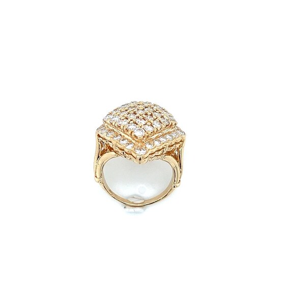 Kite Shaped Diamond Cluster Statement Ring 14k - image 7