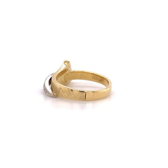 Abstract Diamond Florentine Finish Ring 18k - image 4