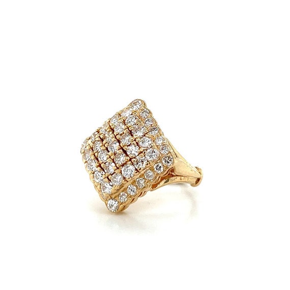 Kite Shaped Diamond Cluster Statement Ring 14k - image 4