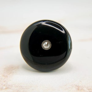 Antique French Onyx Rose Cut Diamond Ring 18k