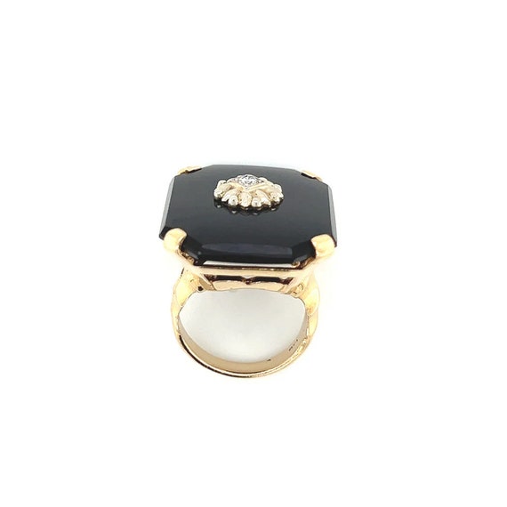 Onyx and Diamond Statement Ring 14k - image 9