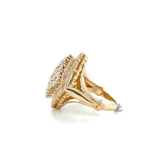 Kite Shaped Diamond Cluster Statement Ring 14k - image 5