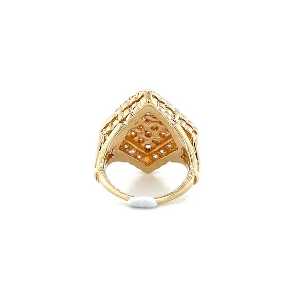 Kite Shaped Diamond Cluster Statement Ring 14k - image 6