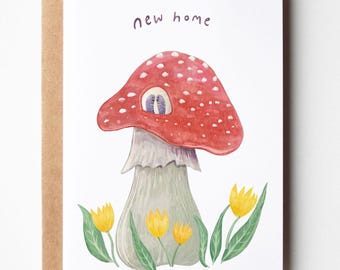 New Home Toadstool Card: Illustrated Greeting Card