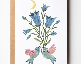 Love Birds Card: Romantic Greeting Card