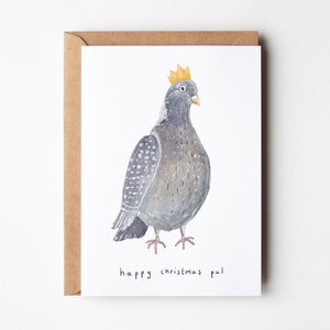 Happy Christmas Pal - Tauben Weihnachtskarte - Tauben Art