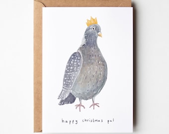 Pigeon Christmas Card: Happy Christmas Pal