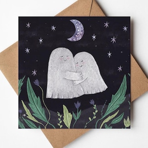 Ghost Pals-wenskaart - vriendschapskaart - valentijnskaart - kunstkaart