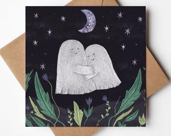 Ghost Pals Greeting Card – Friendship Illustration