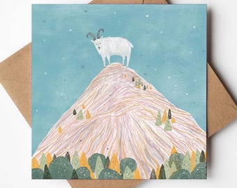 Mountain Goat Greeting Card - Art Card