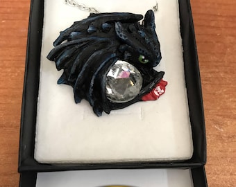 Toothless Night Fury  Necklace handmade