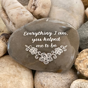 Engraved Inspirational Rock: &#39;Everything I Am&#39; Word Stone