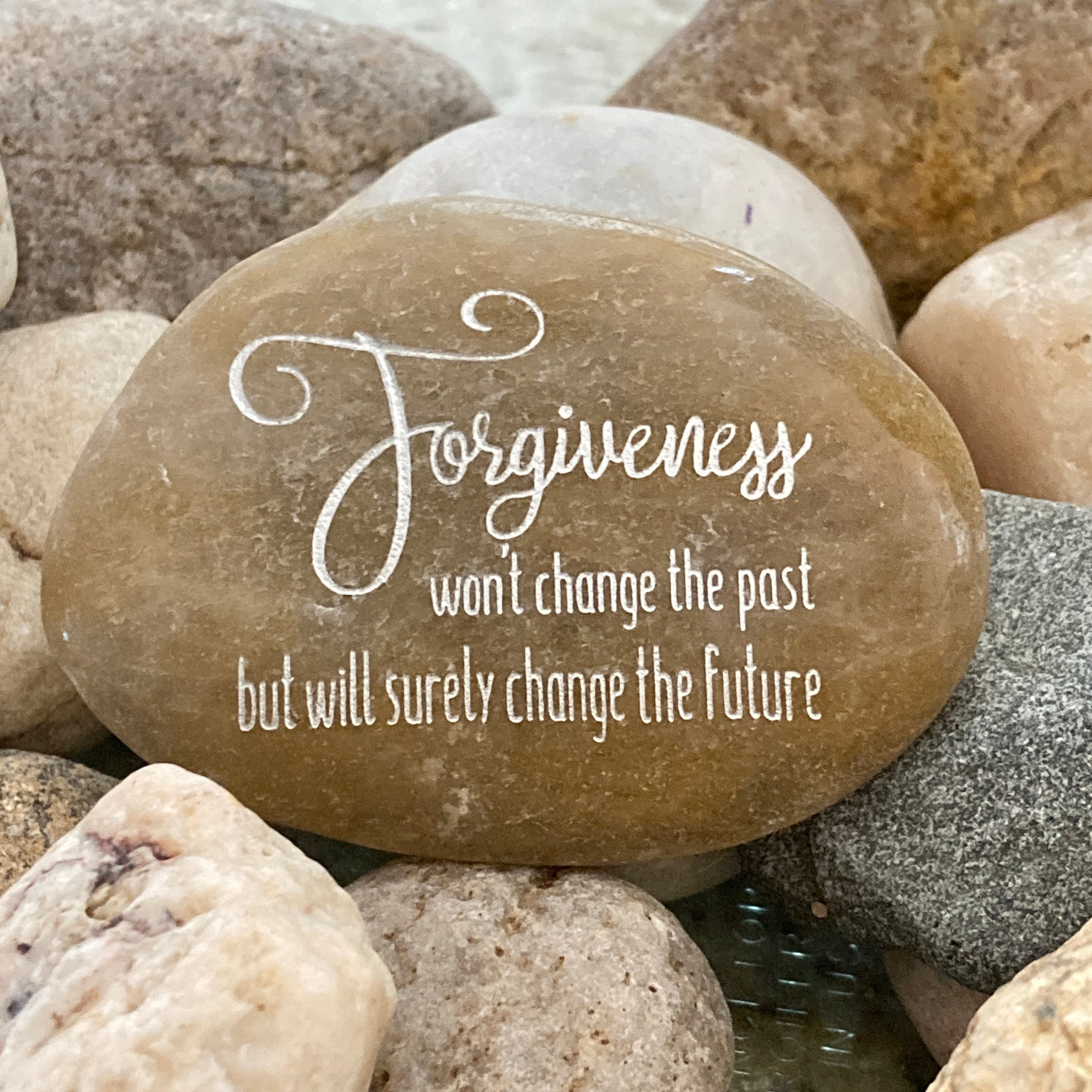 Inspirational Rock Engraved Word Rocks Forgiveness | Etsy