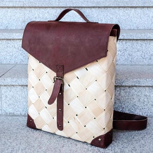 Vintage style wooden rucksack
