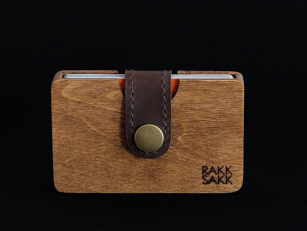 Wooden Card Case, Debit/credit Card Holder, Plywood Case, Natural Wood