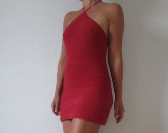 Monica Mini Dress with Crossed Back Crochet Pattern (ENG)