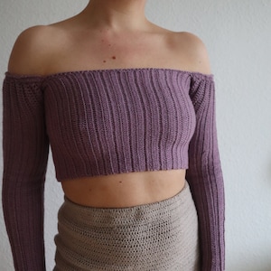 Crochet Victoria Rib Off Shoulder Square Simple Top with Elastic Crochet Pattern (ENG/DA)