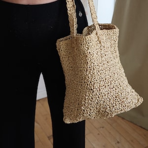 Crochet Josie Textured Beach Tote and Y2K 00&#39;s Handbag Party Tote Bag Small or Big Crochet Pattern (ENG/DA)