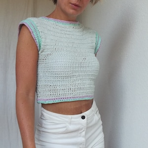 Crochet Top Beginner&#39;s 40&#39;s Vintage T-Shirt Helena  Crochet Pattern (ENG)