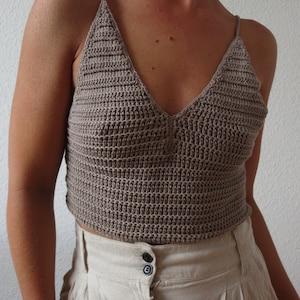 Crochet top Hariet Ribbed V-neck (3 variations) Camisole Crochet Pattern (ENG/DA)