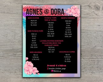 Agnes And Dora Size Chart