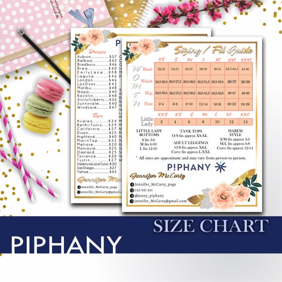 Piphany Size Chart