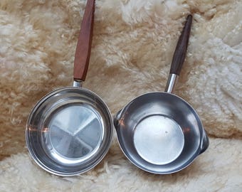 Stainless steel sauce pans, Scandinavian vintage