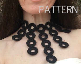PDF Pattern Cotton Crochet Pendant Choker Necklace