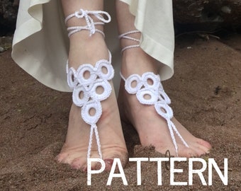 PDF Pattern Cotton Crochet Barefoot Sandals