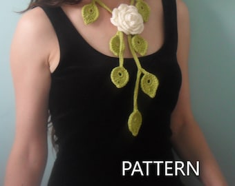UK terminology Rose Garland/Lariat Crochet Necklace Pattern