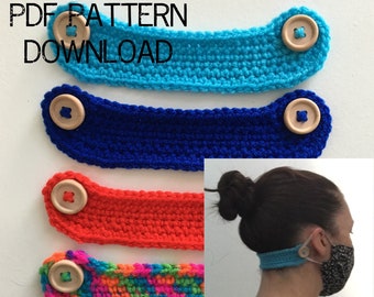 US terminology anatomically shaped crochet ear savers/comfort straps - PDF pattern/step by step guide