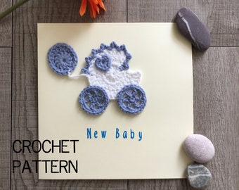US terminology crochet stroller applique pattern