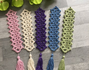 Crochet bookmark - Cotton Crochet Bookmark with tassel - Handmade - Gift