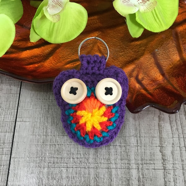 Crochet Owl Keychain Etsy UK