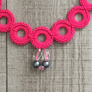 PDF Pattern Cotton Crochet Beaded Choker Necklace image 3