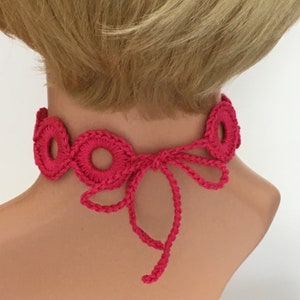 PDF Pattern Cotton Crochet Beaded Choker Necklace image 4