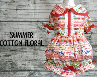 Dog dress,Dog dress balloon,Dog clothes,Cat dress floral in red,dog outfit for New year