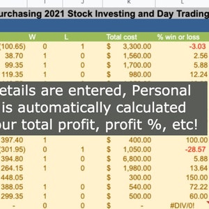 Dziennik handlu opcjami na akcje 2023 w programie Excel dla handlu dziennego / swing / bitcoin / futures / dziennika transakcji forex z niestandardowym wbudowanym automatycznym obliczaniem