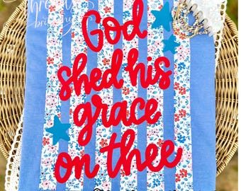 Gud utgjuter sin nåd-tröja, patriotisk kristen tröja, 4 juli-tröja, troströja för kvinnor, amerikansk skjorta, religiös patriotisk tröja